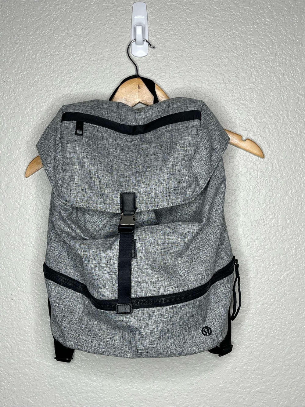 Lululemon Gray Heathered Lululemon Go Lightly Rucksack Backpack Travel Gym Work